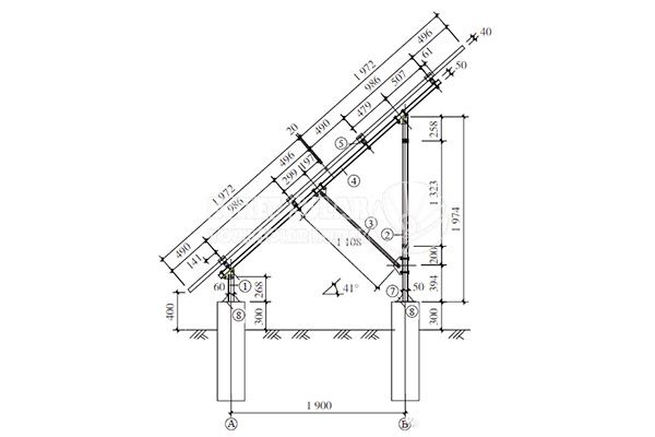 Single-column at double-column solar mounting system