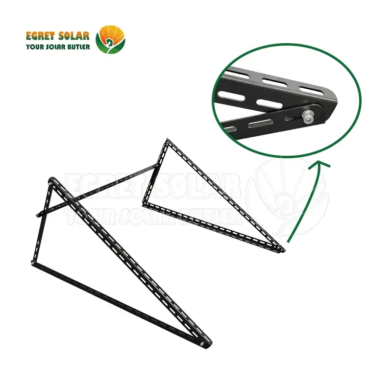 Nababagay na anggulo na natitiklop na solar tripod mounting system