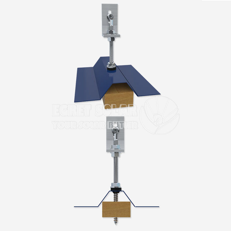 Solar L-feet Hanger Bolt para sa Corrugated o Trapezoidal Sheet Metal