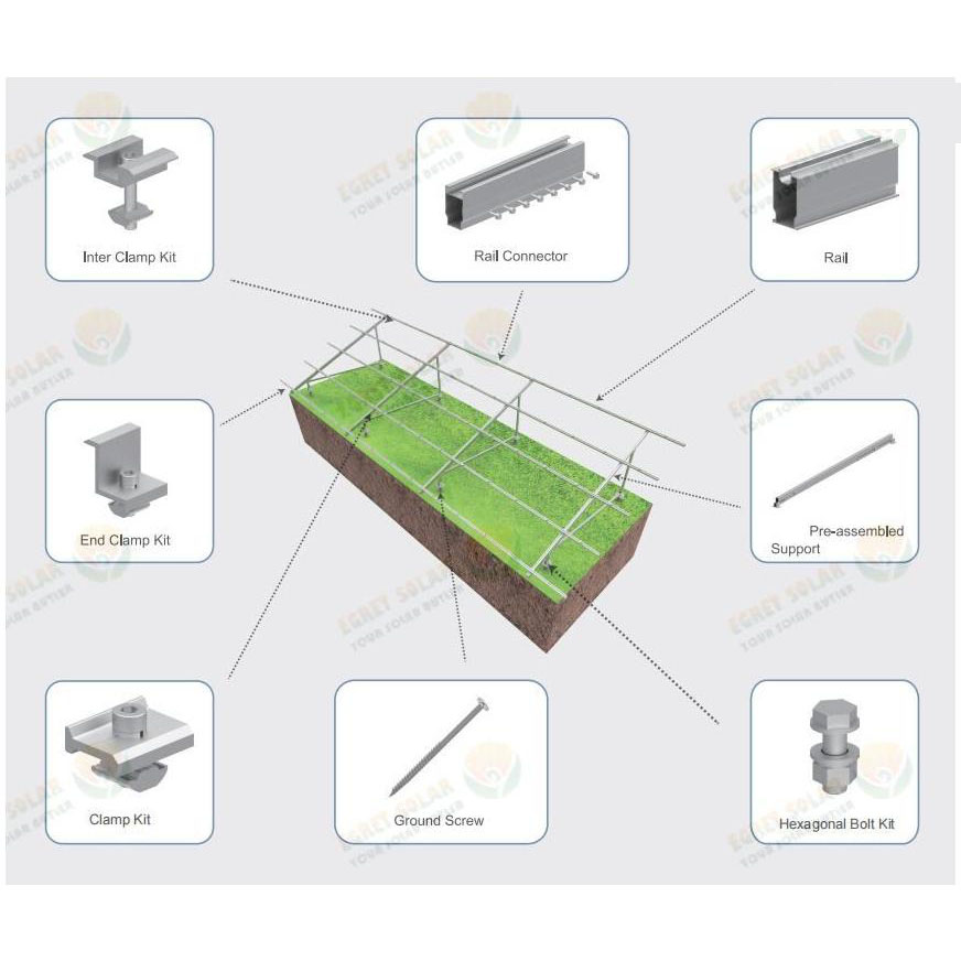 Solar Panel Ground Mounting Structure Solar Racking System